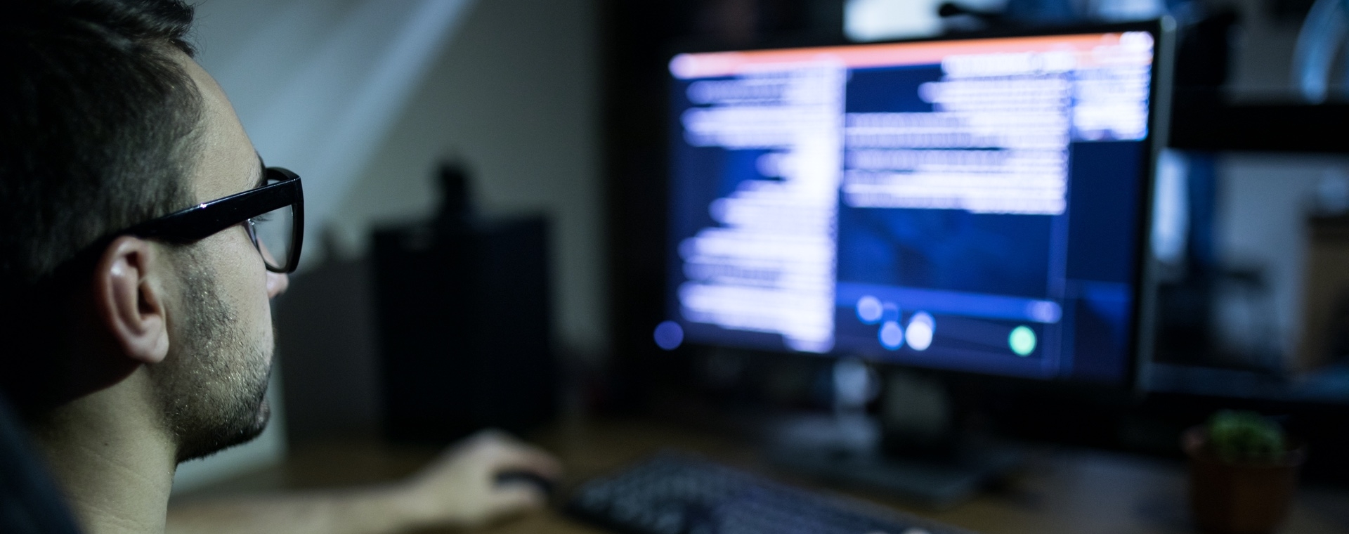 student working on a computer