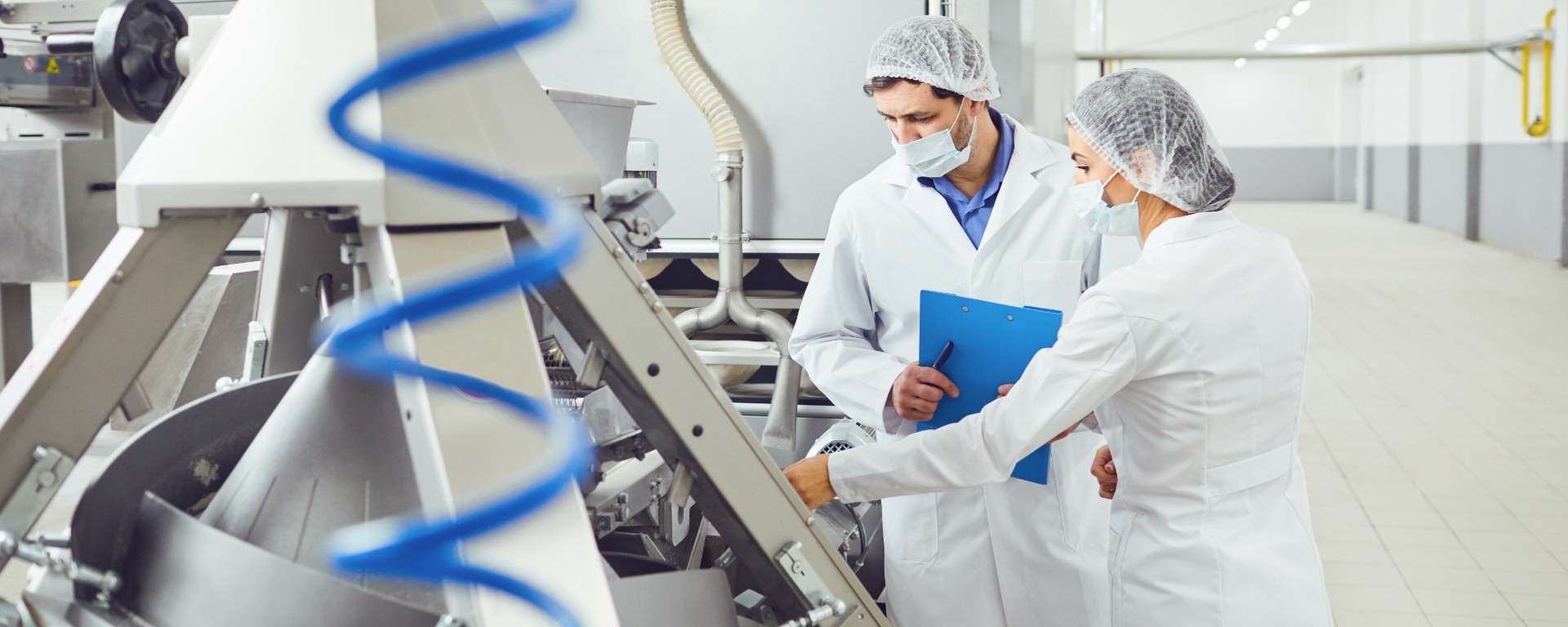 workers in a food manufacturing plant