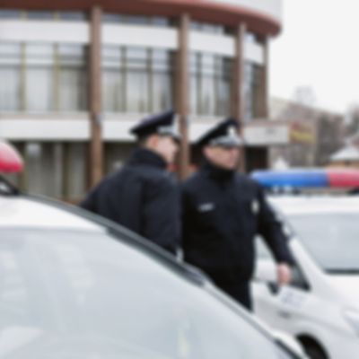 two officers at a crime scene