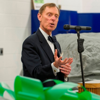 Dr. Farley speaking at Recycled Rides