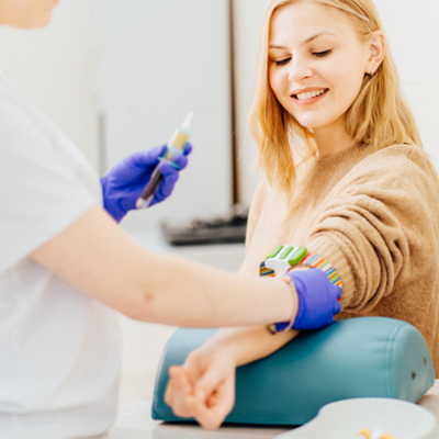 patient getting blood drawn