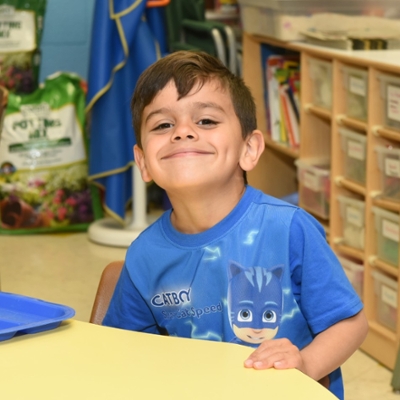 young boy in child care center