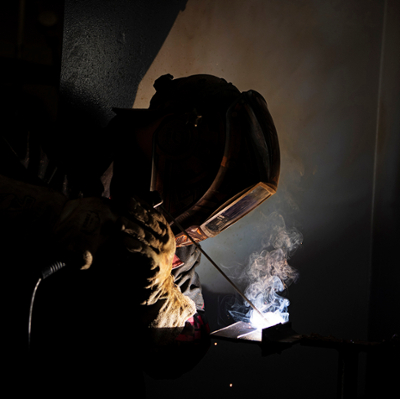 welder and smoke
