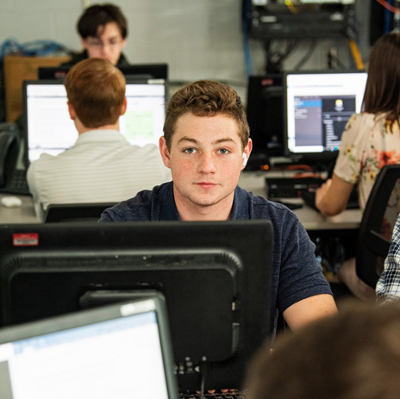 student in computer course