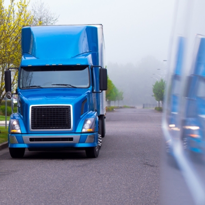 semi-truck on the road